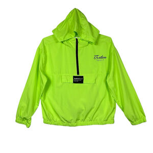 JUSTICE girls Foldable Windbreaker with Hood XXL 16P/18P Green